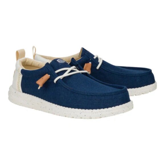 NEW Hey Dude Men's Wally Craft Linen Sargasso Blue